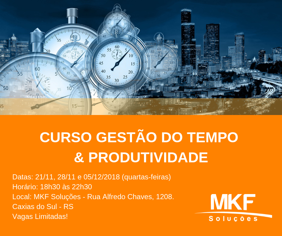 Última turma de 2018 de Gestão do Tempo e Produtividade 