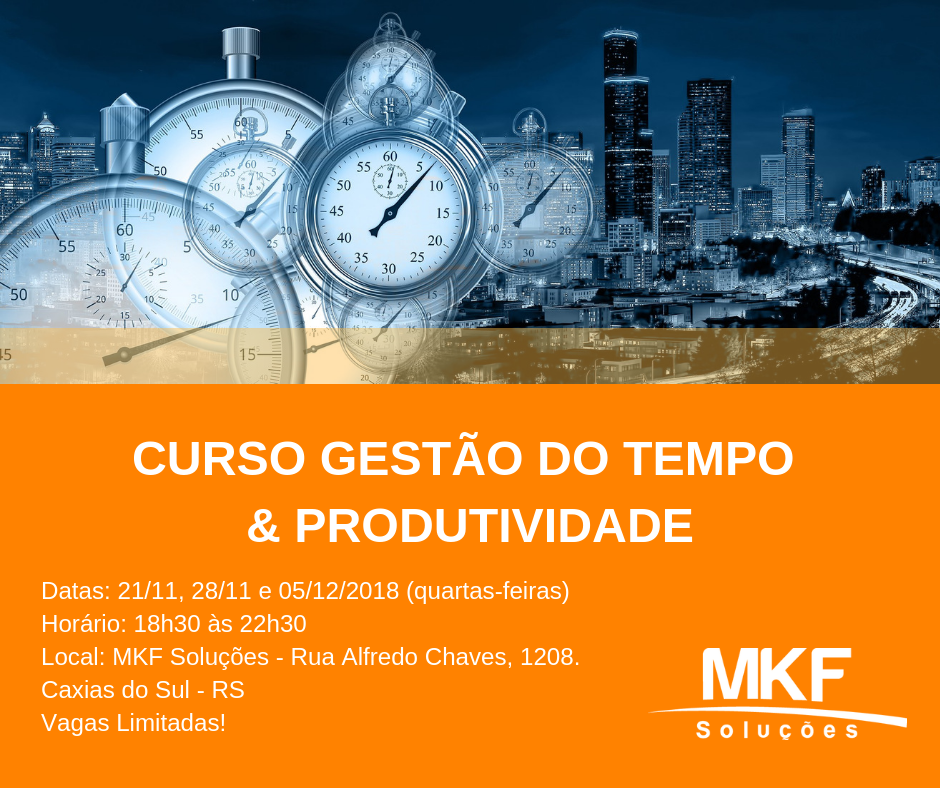 Imagem em destaque do post Última turma de 2018 de Gestão do Tempo e Produtividade